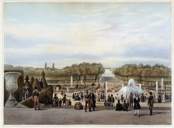 Versailles: o Tapete Verde - em "Paris e arredores" de Jacottet & Benoist