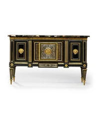 A Louis XVI meuble d&39;appui, c.1785-90 (latão montado em ormolu e tartaruga marrom incrustada em estanho e marchetaria boulle)