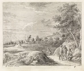 Paisagem com quatro caminhantes