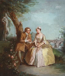 Peça de Conversação, ou Amantes num Parque, c.1727 (óleo sobre tela)