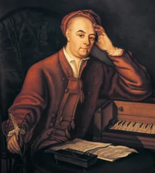 George Frideric Handel (1685-1759) músico alemão-inglês, pintura de Philippe Mercier c. 1725 (óleo sobre tela)