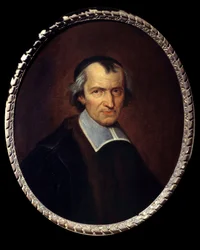 Retrato de Antoine Arnauld dit le Grand Arnauld (1612-1694), sacerdote francês, teólogo, filósofo e matemático, membro dos Jansenistas Pintura de Philippe de Champaigne (1631-1684) Sol do século XVII. 0,69x0,57 m