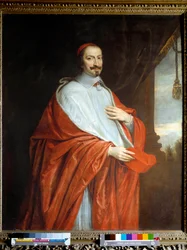Retrato do Cardeal Jules Mazarin (Giulio Raimondo Mazzarino ou Mazarino) (1602-1661). Pintura de Philippe De Champaigne (1602-1674)