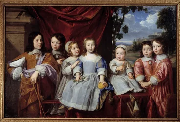Os filhos de Henri Louis Habert de Montmort (Henri-Louis Habert de Montmor) (1600-1679), pintura de Philippe de Champaigne (1602-1674), 1649, Reims, Museu de Belas-Artes