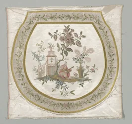 Estofamento para um assento de cadeira, c. 1743-1774.