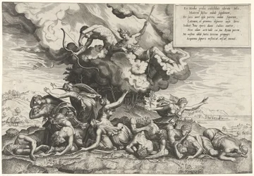 Apollo e Diana matam as crianças de Niobe