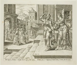 Judite prepara-se para partir para o acampamento dos inimigos, prato quatro de A história de Judite e Holofernes