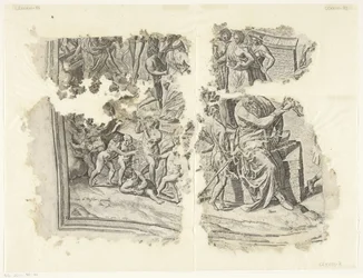 Canto inferior esquerdo de uma impressão da cena de Cebes
Tabula Cebetis Carta Vitae (título original)