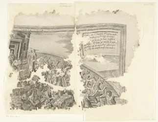 Canto superior direito de uma impressão da cena de Cebes
Tabula Cebetis Carta Vitae (título sobre o objecto)