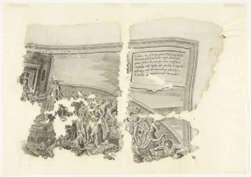 Canto superior direito de uma impressão da cena de Cebes
Tabula Cebetis Carta Vitae (título sobre o objecto)