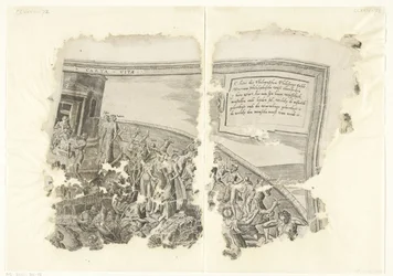 Canto superior direito de uma impressão da cena de Cebes
Tabula Cebetis Carta Vitae (título sobre o objecto)