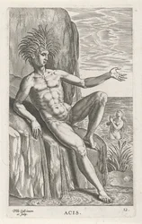 deus do rio Acis
Acis (título sobre o objecto)
Deuses do rio e do mar (título da série)
Semideorum Marinorum amnicorumque sigillariae imagines perelegantes (título da série)