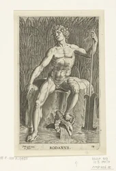 Riviergod Rhone Rodanvs (título no objeto) Rivier- en zeegoden (título da série) Retratos elegantes dos semideuses marinhos e das focas Amnicus (título da série)