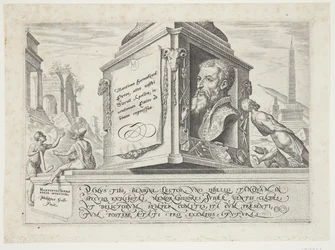 Título, ao centro o retrato de Heemskerck