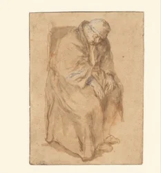 Joost van den Vondel, a dormir numa cadeira