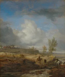 Paisagem de dunas nublada