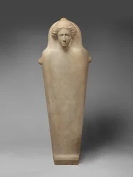 Sarcófago antropóide de mármore, c.410 a.C. (mármore pariano)