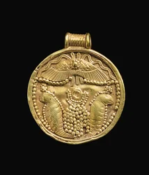 Pingente cartaginês, século 7 - 6 a.C. (ouro)