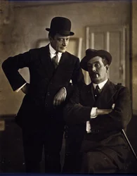 O compositor Giacomo Puccini (1858-1924) e o editor musical Tito Ricordi II (1865-1933).