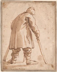 Caricatura de um homem, dito ser Pietro da Cortona