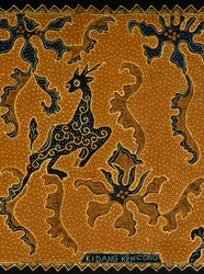 Batik com design tradicional, Java, Indonésia, detalhe