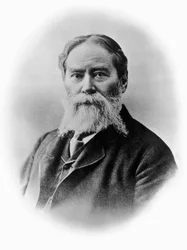 Retrato de James Russell Lowell (1819-1891), poeta romântico americano, crítico, editor, abolicionista e diplomata, fotografia