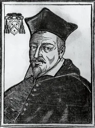 Retrato de Pierre de Berulle (1575-1629), teólogo e cardeal católico francês, impresso