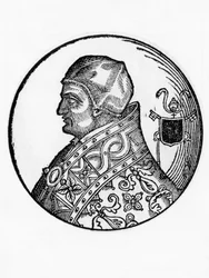 Retrato do Sabiniano (falecido em 606), 65º Papa da Igreja Católica de 604, gravura