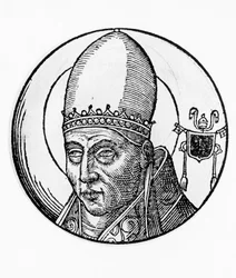 Retrato de Santo Inocêncio I (falecido em 417), 40º Papa da Igreja Católica de 401, gravura