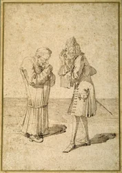 Barão Philip von Stosch mostrando uma jóia antiga para Sabbatini (caneta e tinta sobre papel)