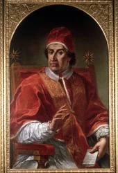 Retrato de Clément XI (1649 - 1721) de Pier Leone Ghezzi. Museo di Roma. Roma