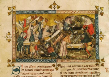 O enterro das vítimas da peste em Tournai, c. 1353