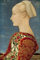 Retrato de perfil de uma jovem senhora, c.1465 (óleo sobre painel)
