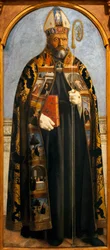 Santo Agostinho - Pintura de Piero della Francesca (ca. 1415-1492), tempera sobre madeira