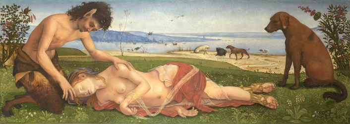 Um sátiro chorando uma ninfa, c. 1495
