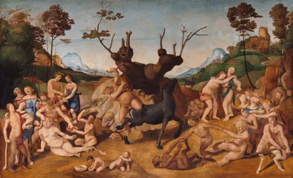 Italiano: História de Silenos, cena: As desgraças de Sileno