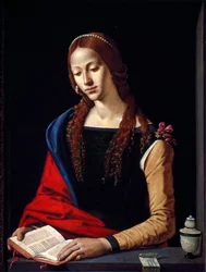 Madalena. Pintura de Piero di Cosimo (1461/2-1521). 1485-1490. Dimensões: 72 x 53 cm. Palazzo Barberini, Galleria Nazionale d
