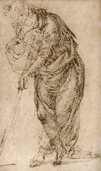 Figura em pé, apoiando-se em um cajado, c.1510