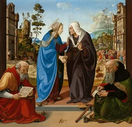 A Visitação com São Nicolau e Santo António Abade, c. 14891490.