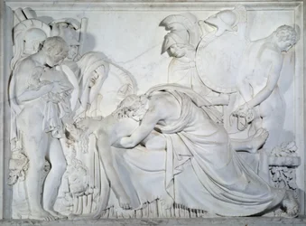 Evandre lamentando a morte de Pallas (baixo relevo de mármore)