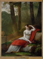 A imperatriz Josefina, primeira esposa de Napoleão I, nos jardins de La Malmaison. Prud