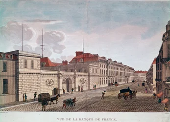 O Banco da França da Rue Croix-Petits-Champs em Paris (gravura