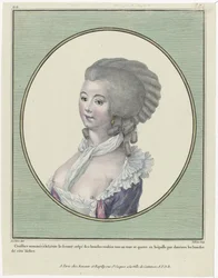 Gallerie des Modes et Costumes Français, 1781, oo 221: Coeffure com o nome do levita (...)