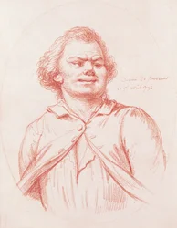 Danton conduziu a sua execução, 1794 (giz vermelho no papel)