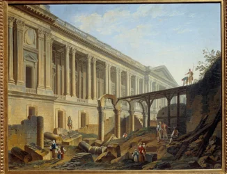 Degagement of the Louvre Colonnade Obras realizadas por Jacques Germain Soufflot. Pintura de Pierre Demachy