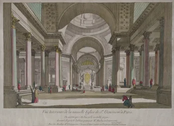 Vista, de, a, interior, de, a, panteão, em, paris