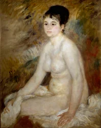 Depois do banho. Retrato de uma mulher nua sentada