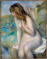 Pintura Banhista por Pierre Auguste Renoir (1841-1919) 1892 Colecção privada