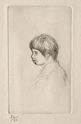 Claude Renoir, de perfil.