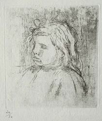 Claude Renoir, três quartos à esquerda, 1908.